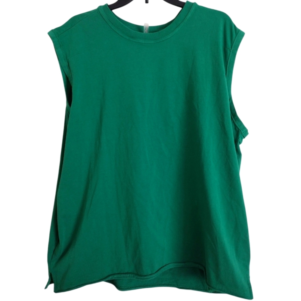 Free People Movement Green Sleeveless activewear pockets Top size medium